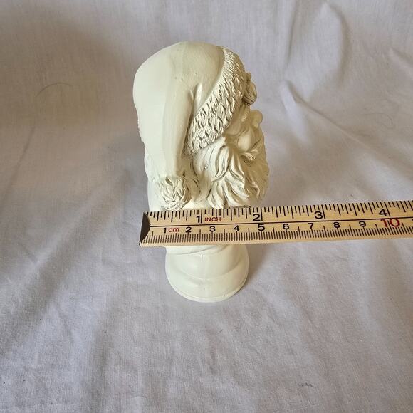 Neutral Santa Bust Christmas Tabletop Xmas Decor, White, Holiday Time 5.75" NIB - Picture 10 of 12